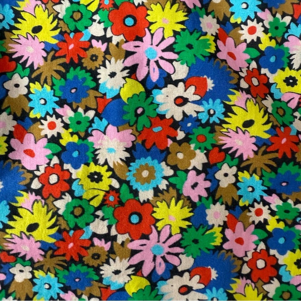 Boden Ditsy Floral Cotton Top Women’s Smocked Cuff Blouse Size US 2 - Picture 3 of 6